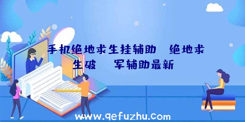 「手机绝地求生挂辅助」|绝地求生破军辅助最新